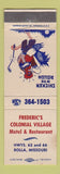 Matchbook Cover - Frederic's Colonial Village Motel Rolla MO Route 66 WEAR
