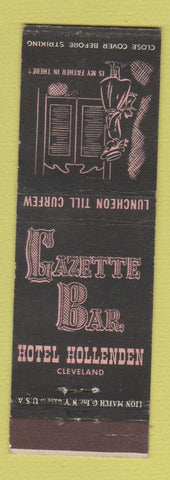 Matchbook Cover - Gazette Bar Hotel Hollenden Cleveland OH