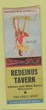 Matchbook Cover - Redeinus Tavern Clinton Allen Grove WI pinup BOBTAIL WEAR