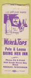 Matchbook Cover - Pete & Leona Bring Her Inn Neenah WI BOBTAIL