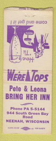 Matchbook Cover - Pete & Leona Bring Her Inn Neenah WI BOBTAIL