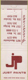 Matchbook Cover - Just Pants St Louis MO