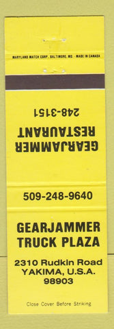Matchbook Cover - Gearjammer Truck Plaza Yakima WA