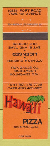 Matchbook Cover - Hawaii Pizza Edmonton AB