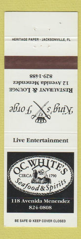 Matchbook Cover - OC White's Seafood St Augustine FL