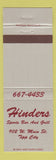 Matchbook Cover - Hinders Sports Bar Grill Tipp City OH