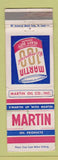 Matchbook Cover - Martin oil gas WEAR