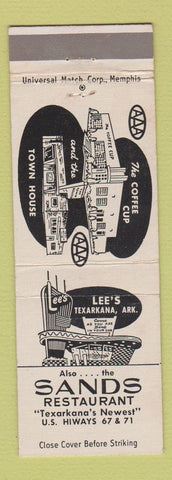 Matchbook Cover - Lee's Restaurant Sands Texarkana AR
