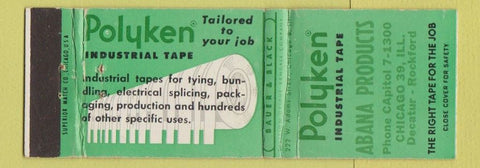 Matchbook Cover - Polyken Abana Products Chicago IL Tape