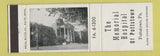 Matchbook Cover - Memorial Hospital of Pottstown PA