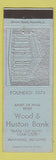 Matchbook Cover - Wood & Huston Bank Marshall MO