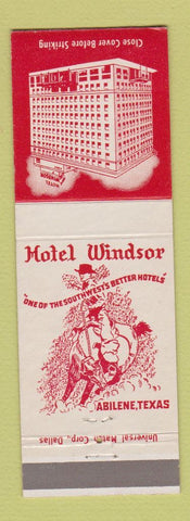 Matchbook Cover - Hotel Windsor Abilene TX