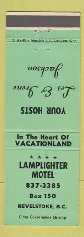Matchbook Cover - Lamplighter Motel Revelstoke BC