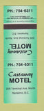 Matchbook Cover - Castaway Motel Nanaimo BC GREEN