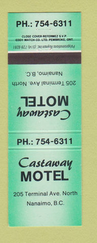 Matchbook Cover - Castaway Motel Nanaimo BC GREEN