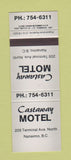 Matchbook Cover - Castaway Motel Nanaimo BC GRAY