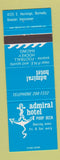 Matchbook Cover - Admiral Hotel Burnaby BC