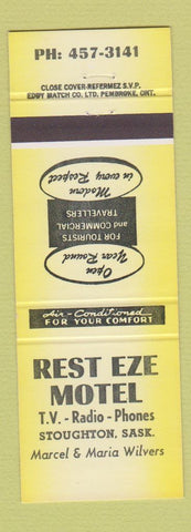 Matchbook Cover - Rest Eze Motel Stoughton SK