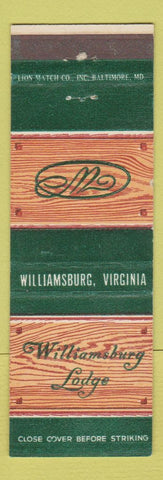 Matchbook Cover - Williamsburg Lodge VA