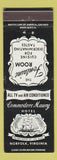 Matchbook Cover - Commodore Maury Hotel Norfolk VA