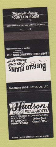 Matchbook Cover - Hudson Hotel Motel Churchill MB