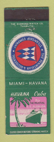 Matchbook Cover - Peninsular & Occidental Steamship Company Miami Havana