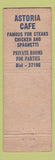 Matchbook Cover - Astoria Cafe Warren OH WEAR