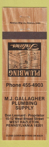 Matchbook Cover - MJ Gallagher Plumbing Supply West Hazleton PA