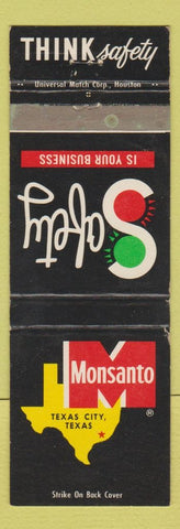 Matchbook Cover - Safety Monsanto Texas City TX