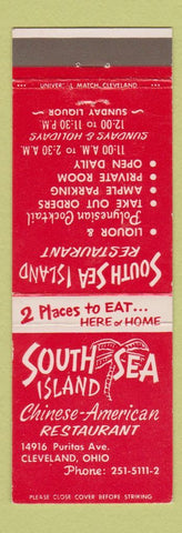 Matchbook Cover - South Sea Island Chinese Cleveland OH