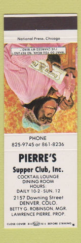 Matchbook Cover - Pierre's Supper Club Denver Colorado