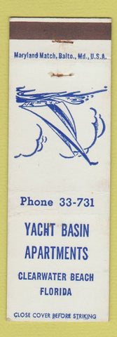 Matchbook Cover - Yacht Basin Apartments Clearwater Beach FL