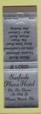Matchbook Cover - Surfside Plaza Hotel Miami Beach FL