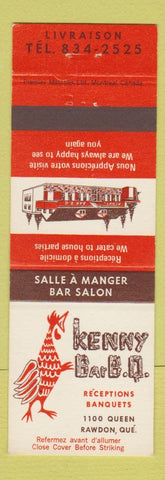 Matchbook Cover - Kenny BBQ Rawdon QC rooster