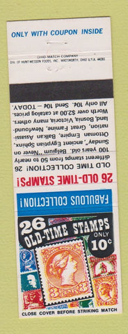 Matchbook Cover - Stamp Offer 26 Old Time Stamps Falconer NY