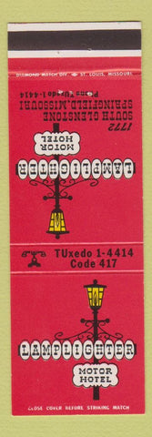 Matchbook Cover - Lamplighter Motor Hotel Springfield MO