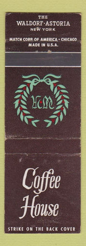 Matchbook Cover - Waldorf Astoria Hotel New York City Coffee House WEAR