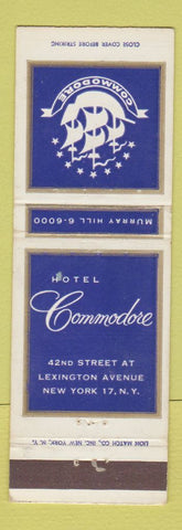 Matchbook Cover - Hotel Commodore New York City