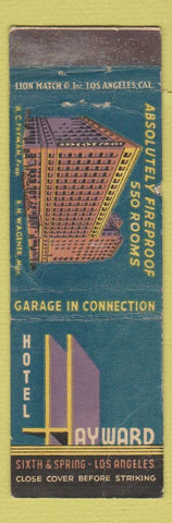 Matchbook Cover - Hotel Hayward Los Angeles CA WORN