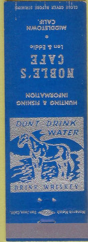 Matchbook Cover - Noble's Cafe Middletown CA blue