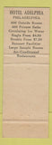 Matchbook Cover - Hotel Adelphia Philadelphia PA