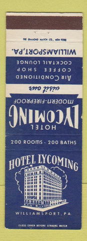 Matchbook Cover - Hotel Lycominb Williamsport PA