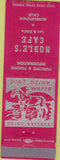 Matchbook Cover - Noble's Cafe Middletown CA red