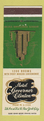 Matchbook Cover - Hotel Governor Clinton New York City