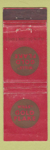 Matchbook Cover - Wills' Gold Flake Tobacco UK WORN