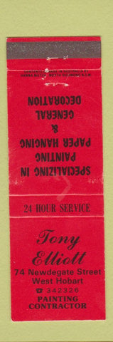 Matchbook Cover - Tony Elliott Painting West Hobart Australia WEAR