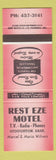 Matchbook Cover - Rest Eze Motel Stoughton SK RED