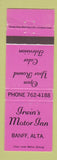 Matchbook Cover - Irwin's Motor Inn Banff AB WEAR