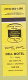 Matchbook Cover - Dell Motel Delhi ON YELLOW