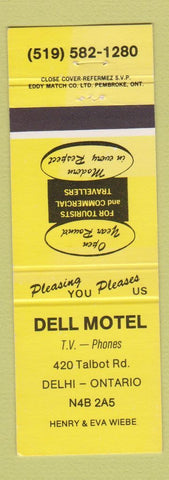 Matchbook Cover - Dell Motel Delhi ON YELLOW